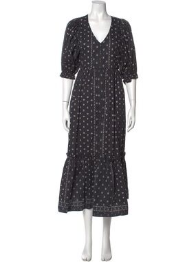 Hunter Bell Puff Sleeve Flower Maxi Dress